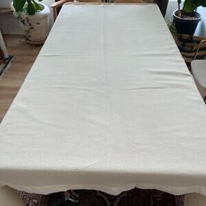 Vintage Faribo Pure Wool Blanket 78 x 86" Cream Color Textured Satin Trim
